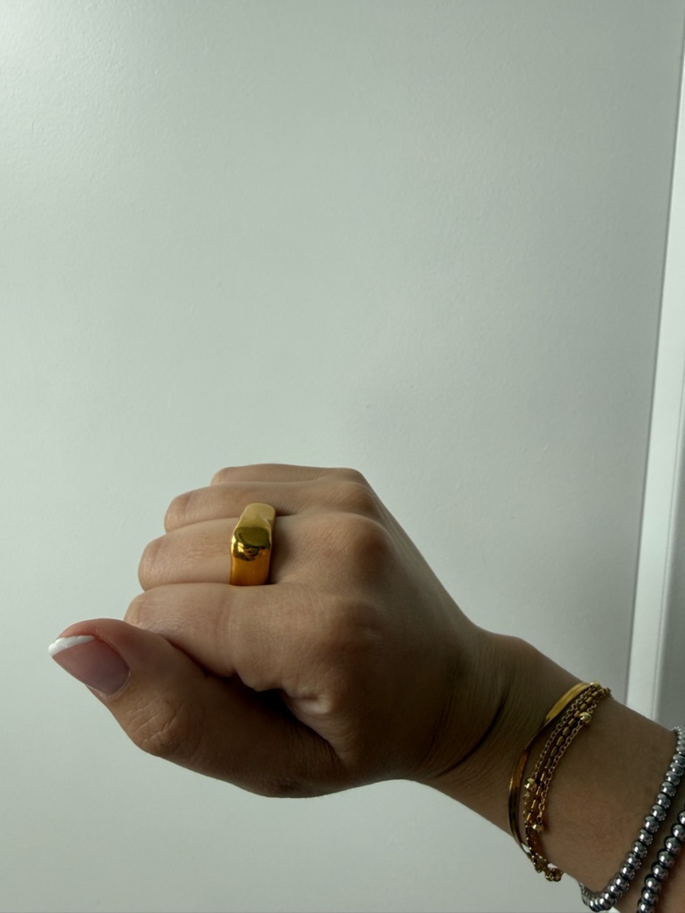 Gold Signet Ring - Yellow Gold Tone